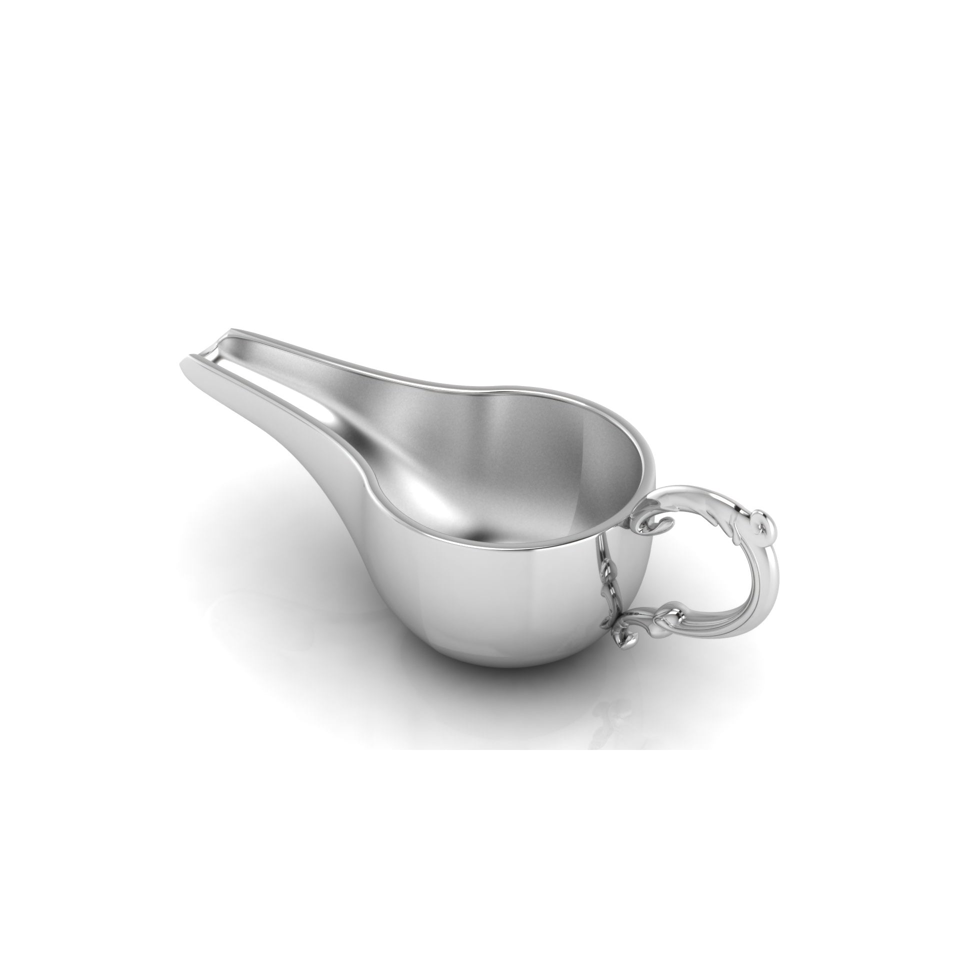 Sterling Silver Round Medicine Porringer With Victorian Handle