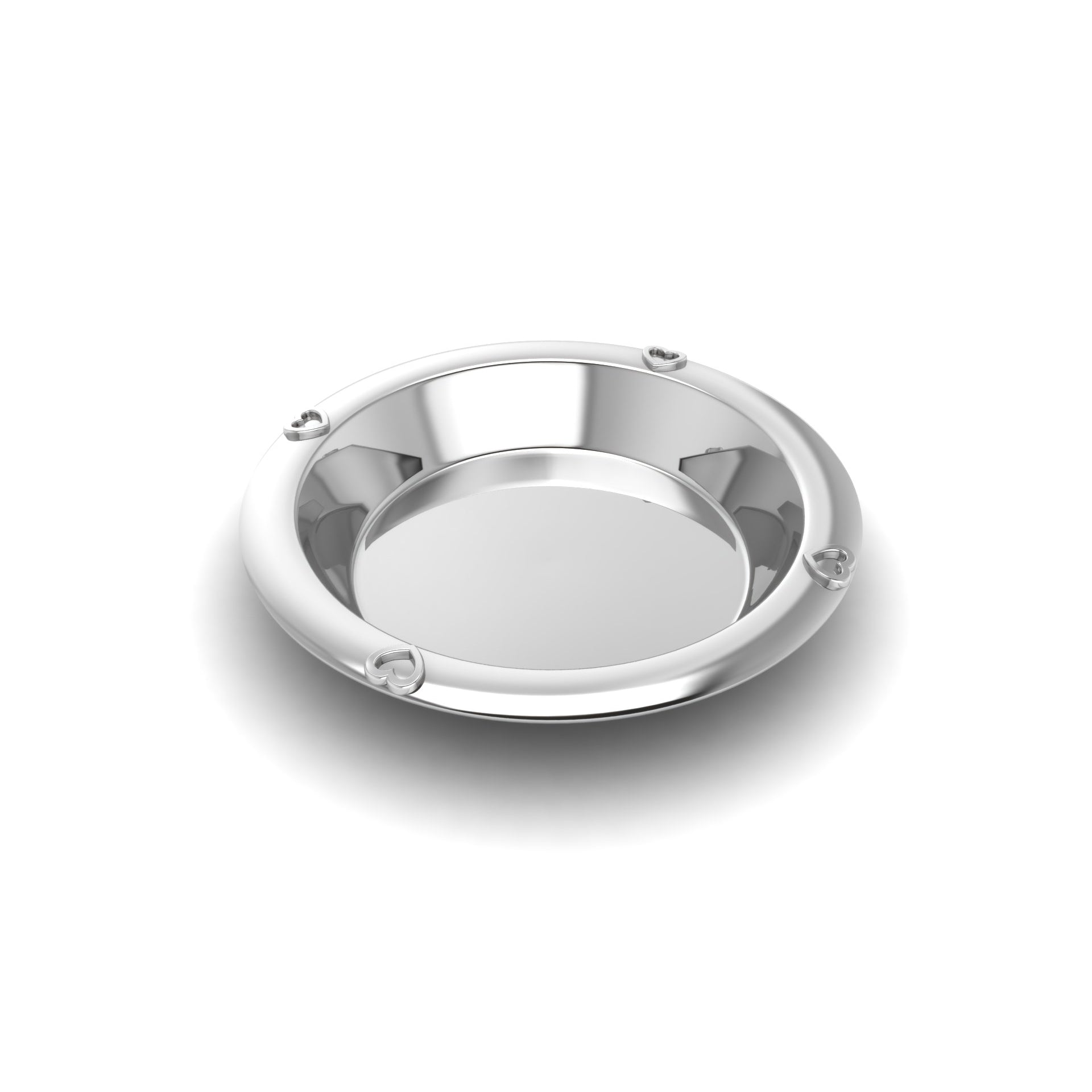 Sterling Silver Feeding Plate - Heart