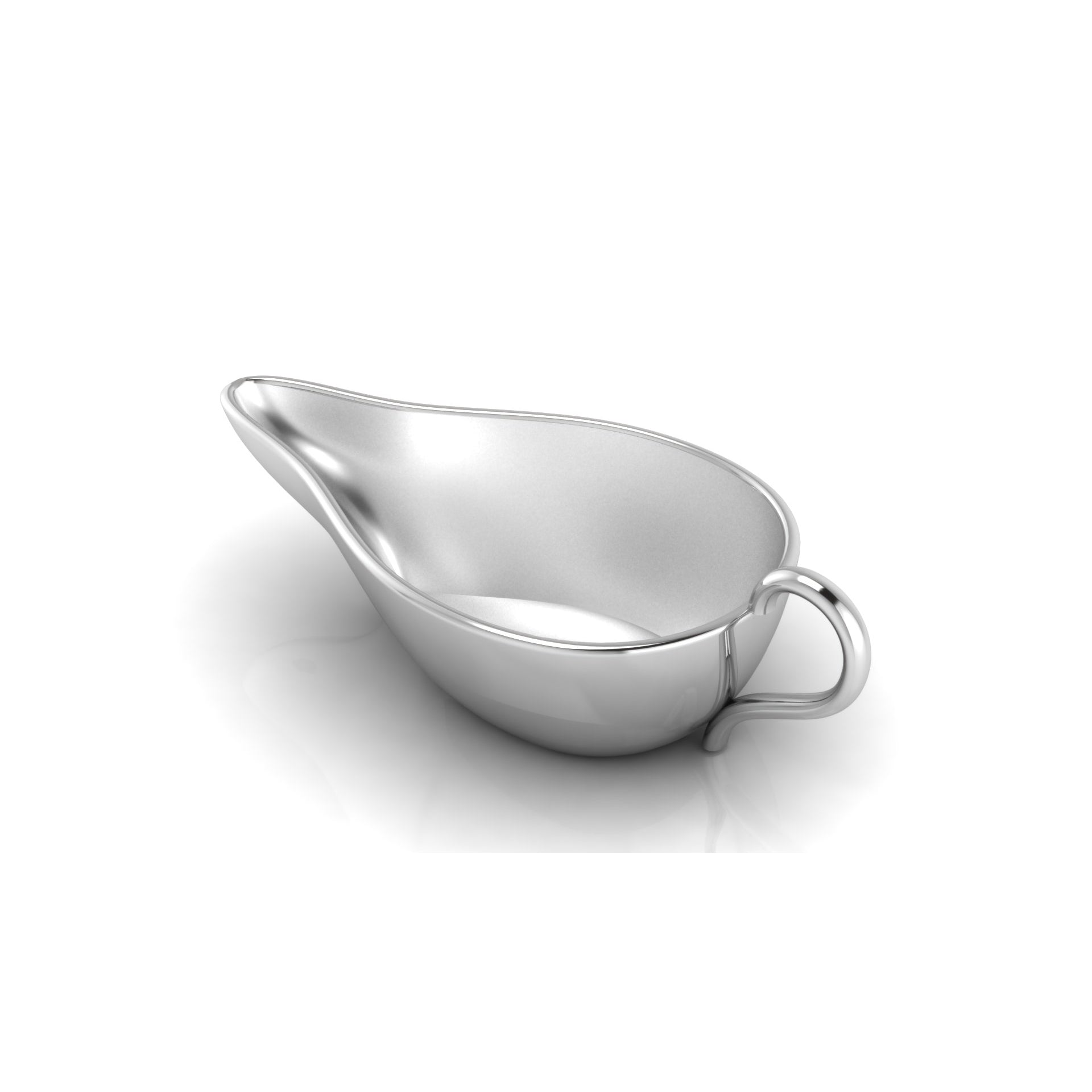 Sterling Silver Flat Medicine Porringer With Plain Handle