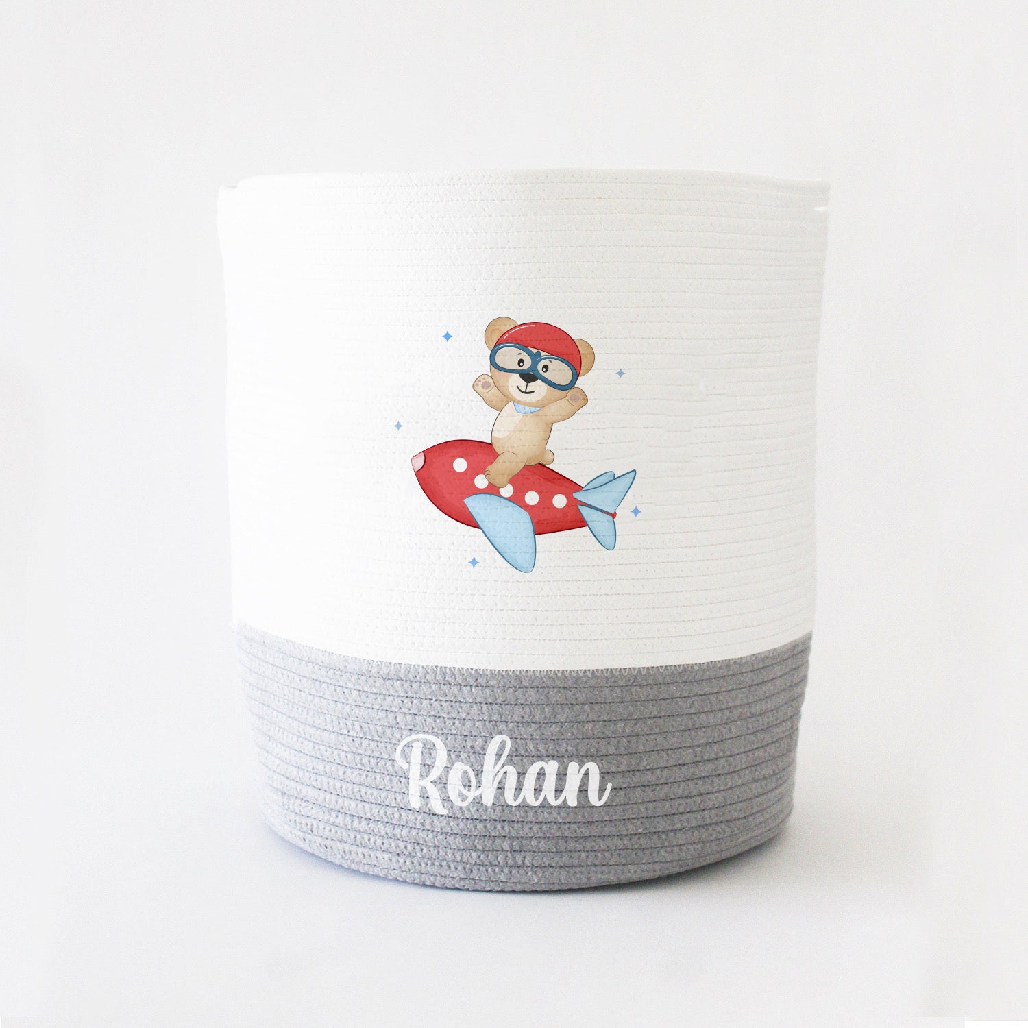 Personalized Storage Basket - Large - Airplane Theme