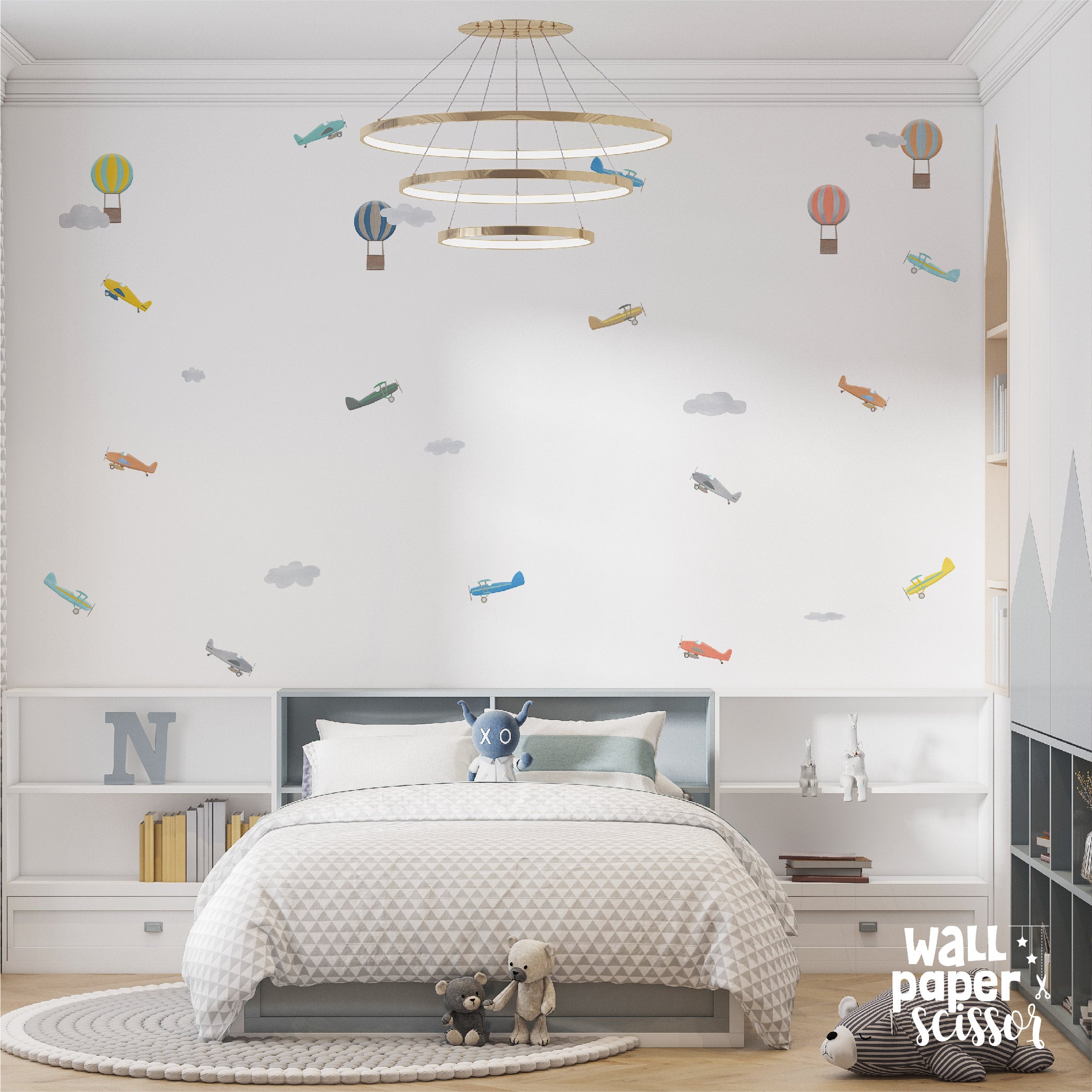 Watercolour Air Traffic Wall Stickers