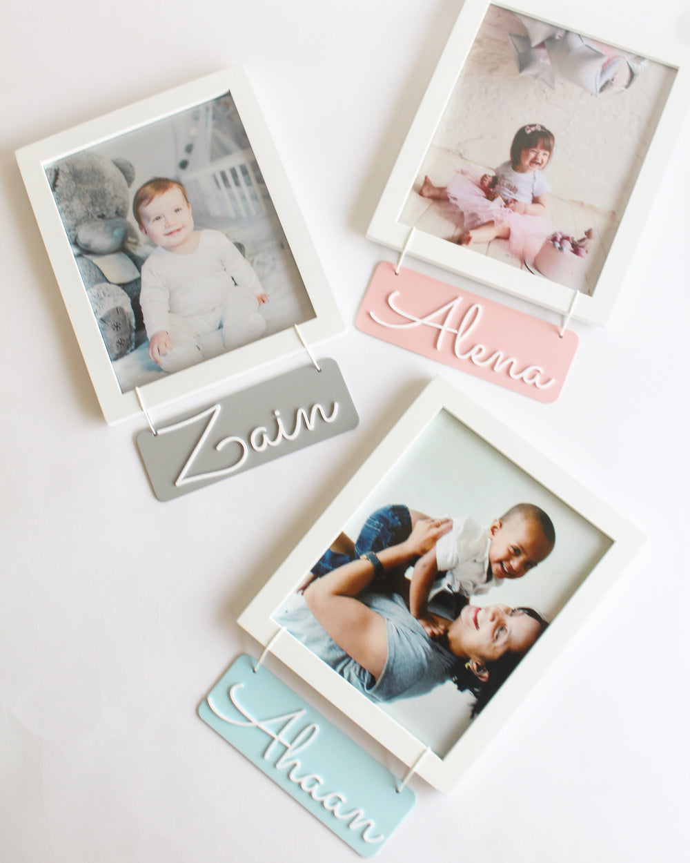 Personalised Name Frame, Grey (Photo Optional)