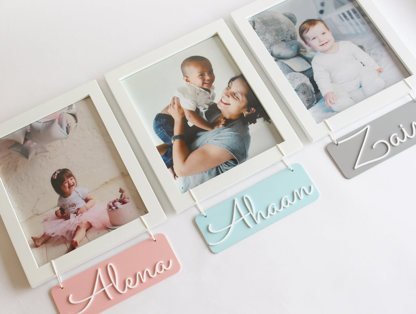 Personalised Name Frame, Grey (Photo Optional)