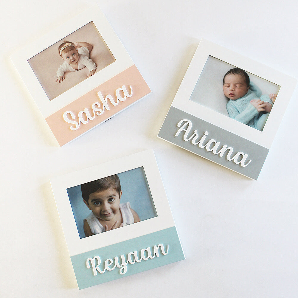 Personalized Square Frame - Grey