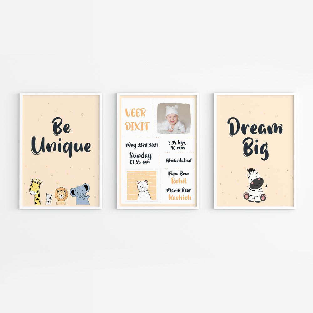 Doodle's Wall Frames - Baby Animals (Set Of 3) Style 2