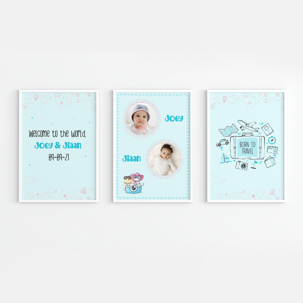 Doodle's Wall Frames - Lil Travellers (Set Of 3) Style 1