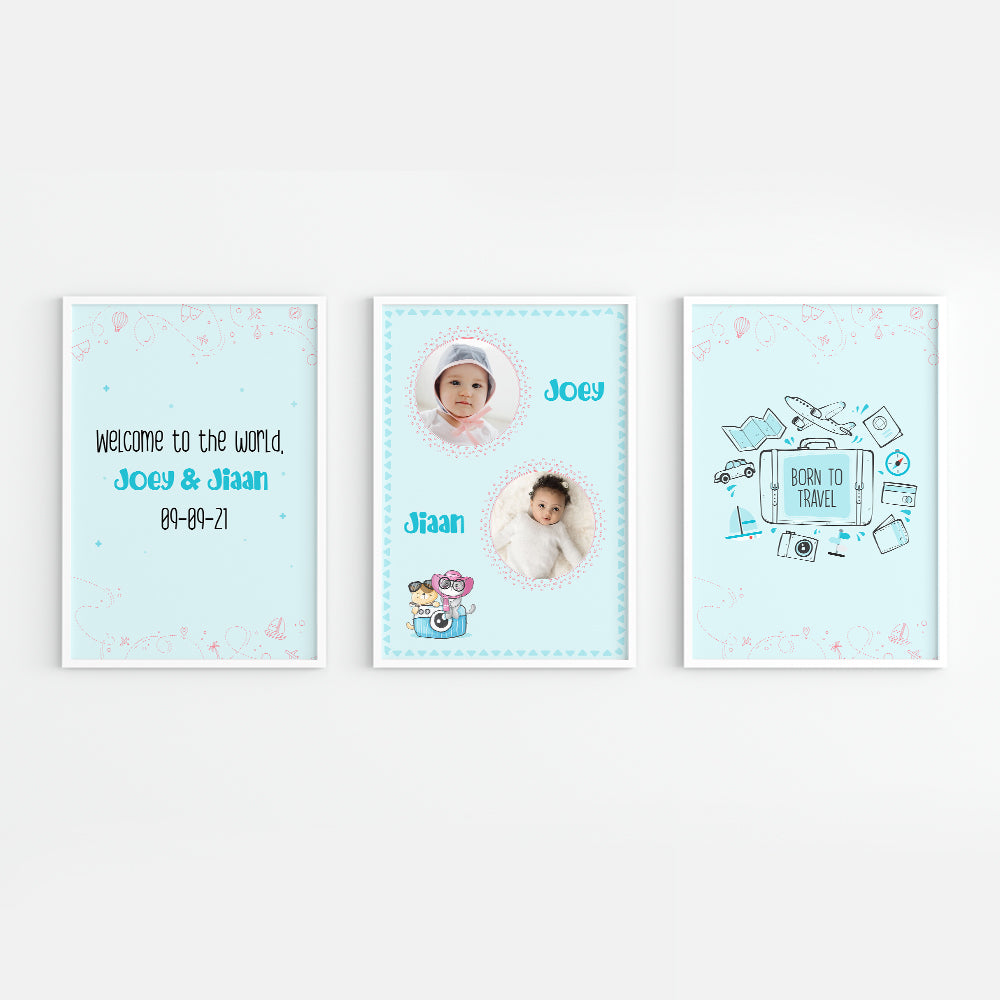 Doodle's Wall Frames - Lil Travellers (Set Of 3) Style 1