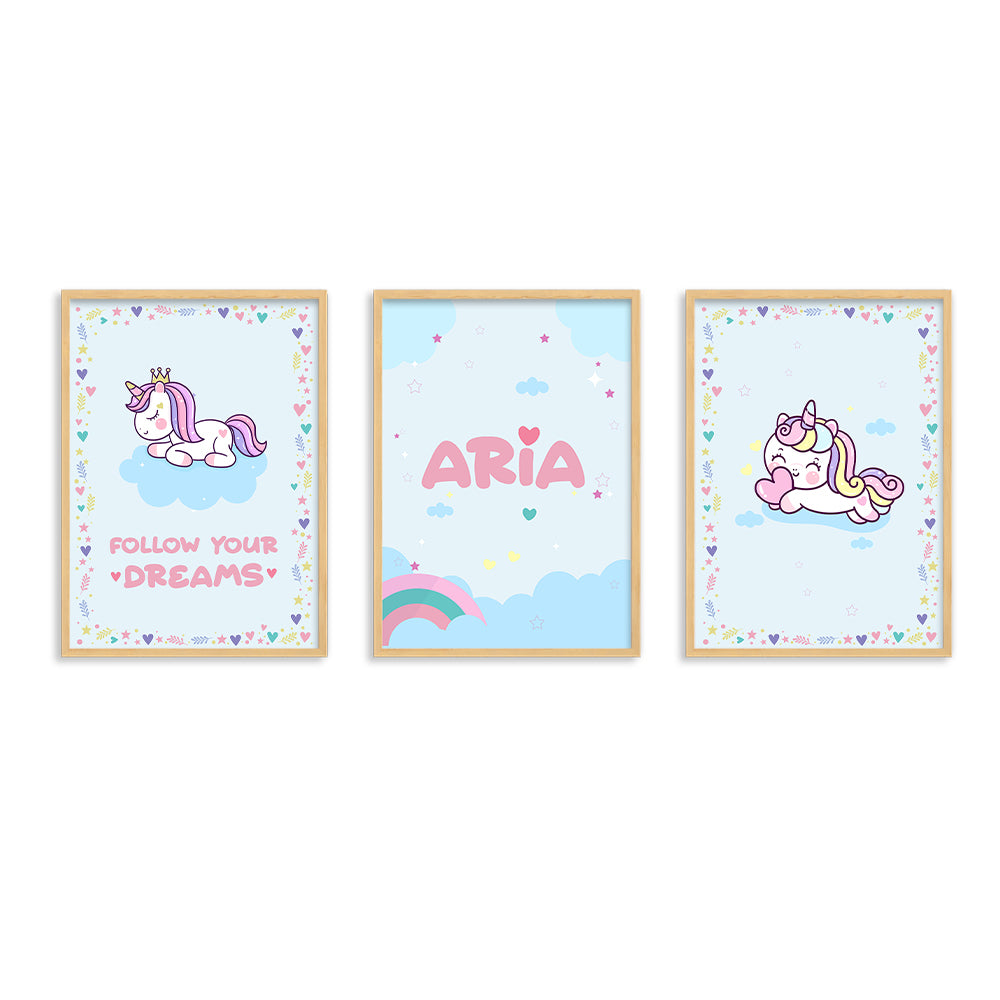 Doodle's Wall Frames - Unicorn Dreams (Set Of 3) Style 1