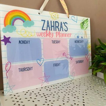 Personalised Arty Corner Weekly Planner - Reusable