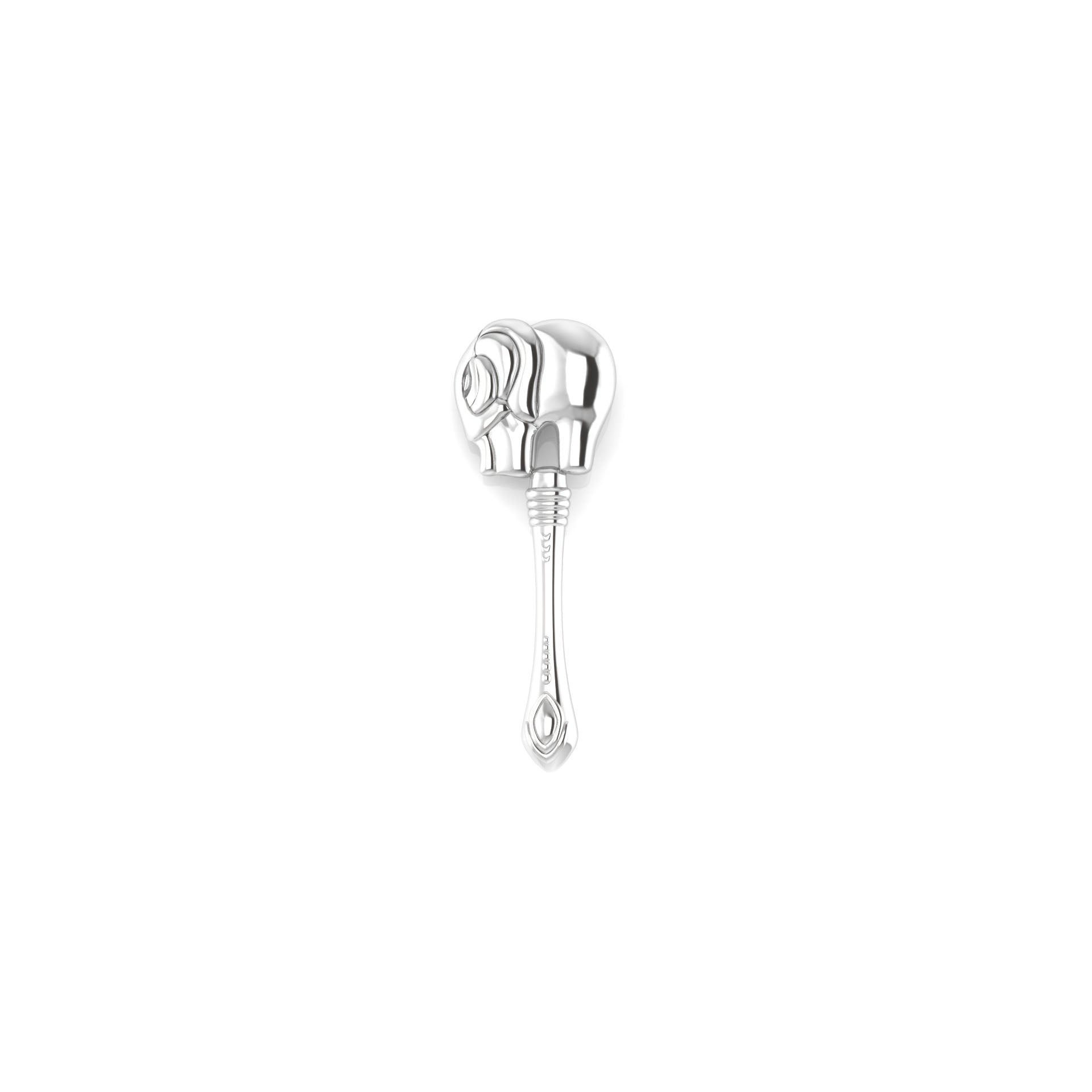 Sterling Silver Rattle - Elephant Stick