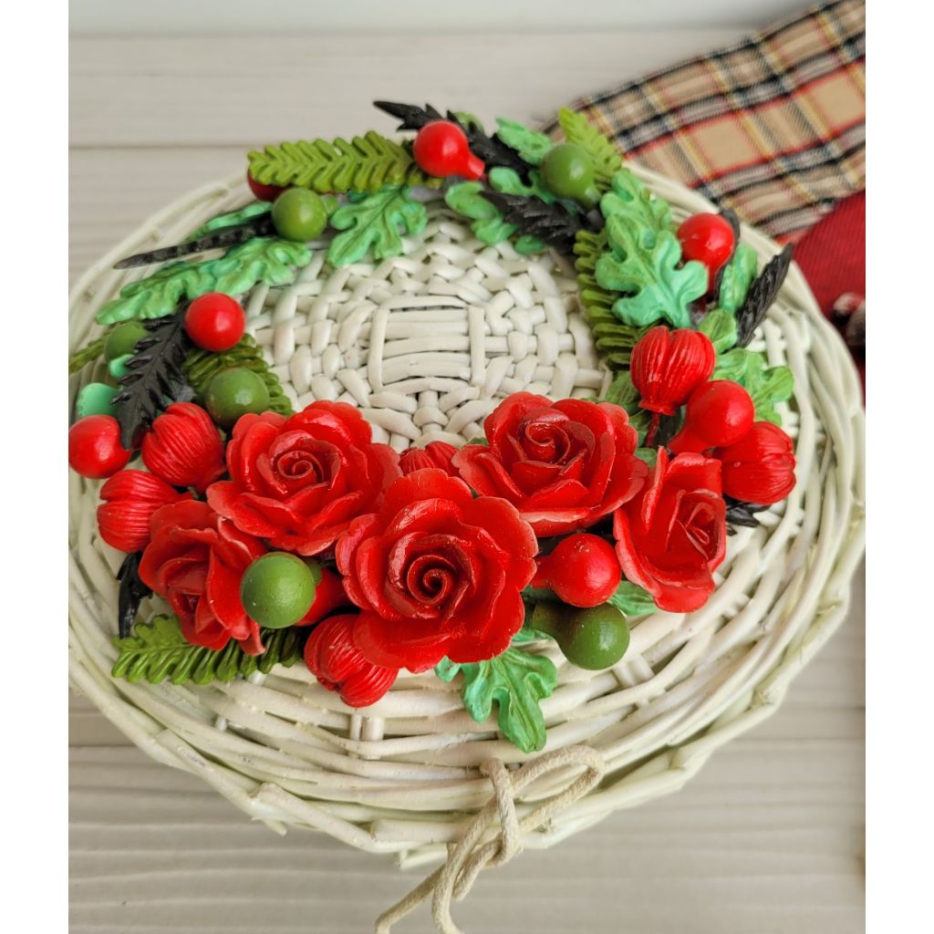 Ivory Rose Cane Basket (Small/ Medium)