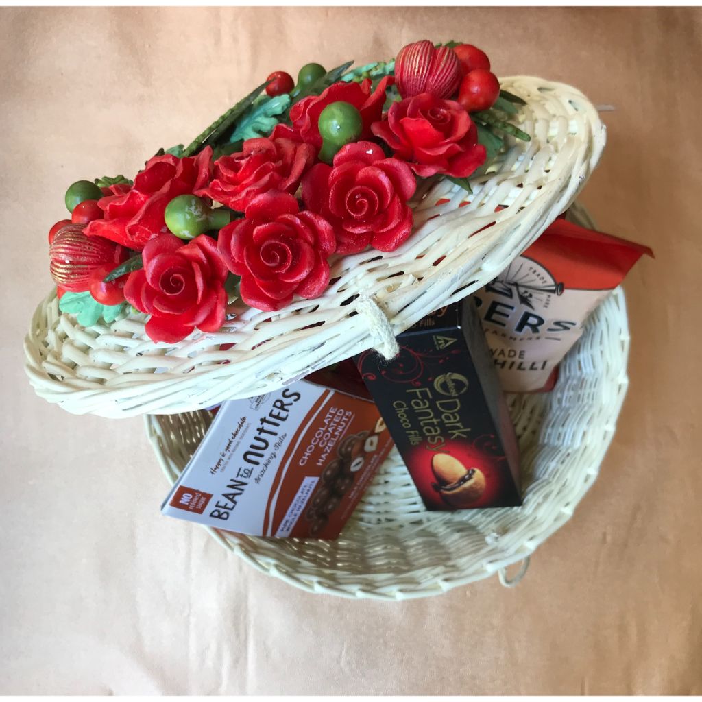 Ivory Rose Cane Basket (Small/ Medium)