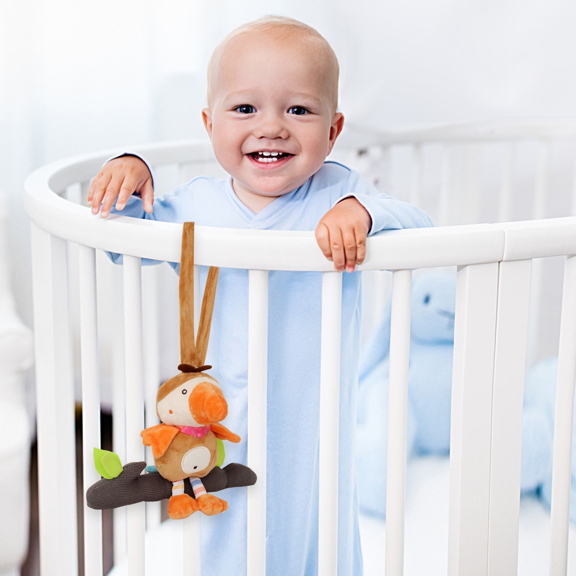 Baby Moo Bird Brown Hanging Pulling Toy