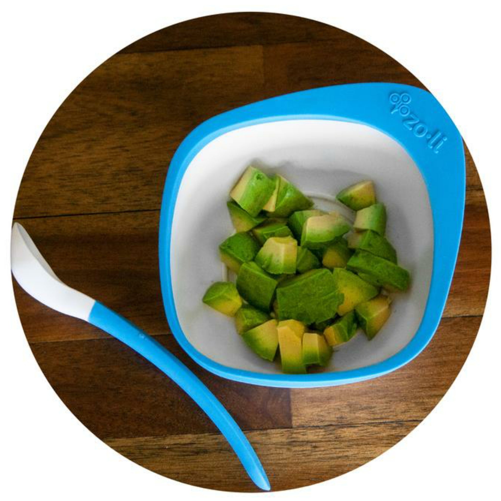 Zoli Mash Bowl and Spoon Kit - Blue