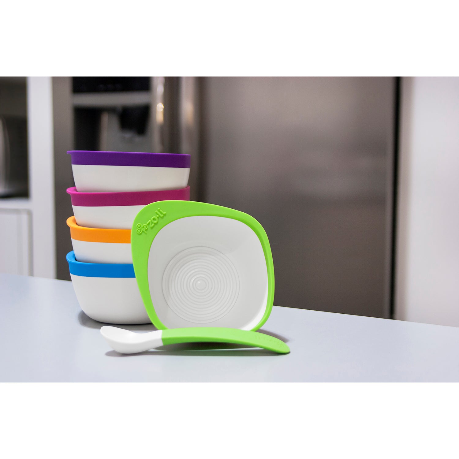 Zoli Mash Bowl and Spoon Kit - Blue