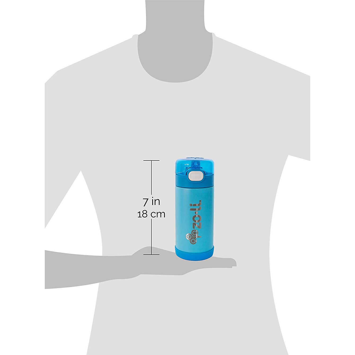 Zoli Pow Squeak Vacuum Insulated Straw Drink Bottle - Blue