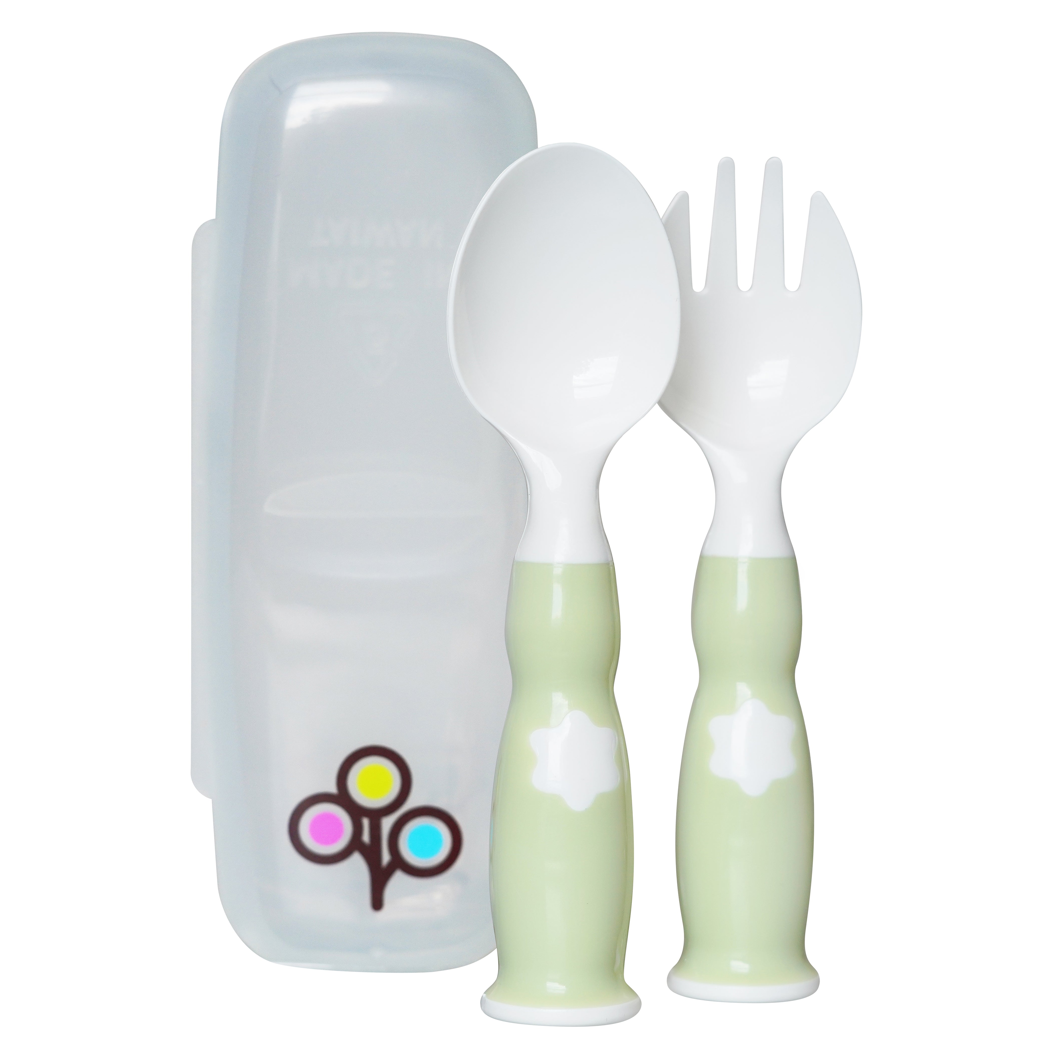 ZoLi Ergonomic Fork & Spoon Set with Travel Case - Green