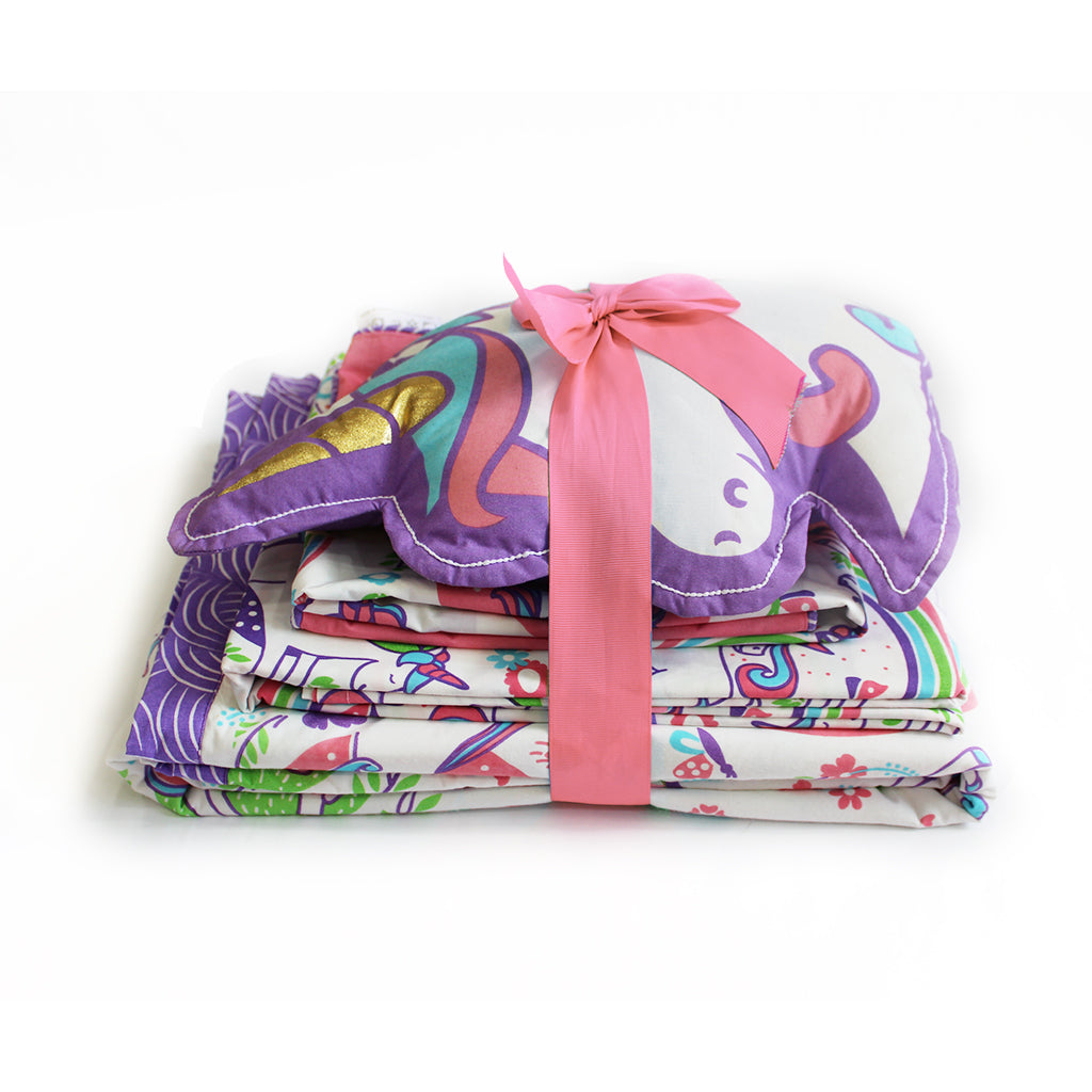 "Bundle of Joy" Unicorn & Rainbows Single Bedsheet Set