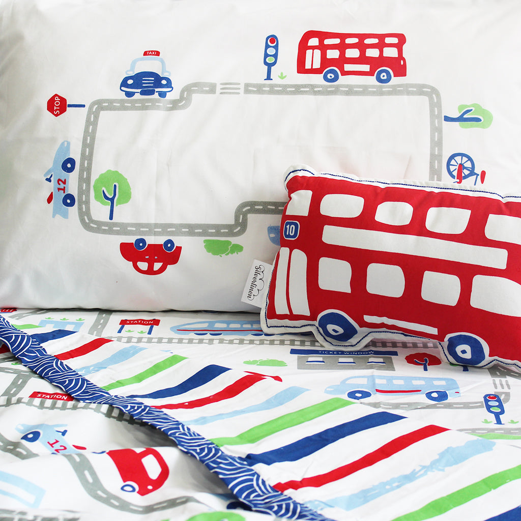 Bundle of Joy" Busy Street Double Bedsheet Set