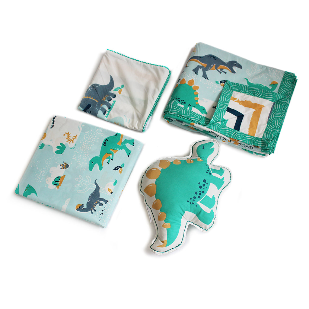 "Bundle of Joy" Snooze & Roar Dinosaur Single Bedsheet Set