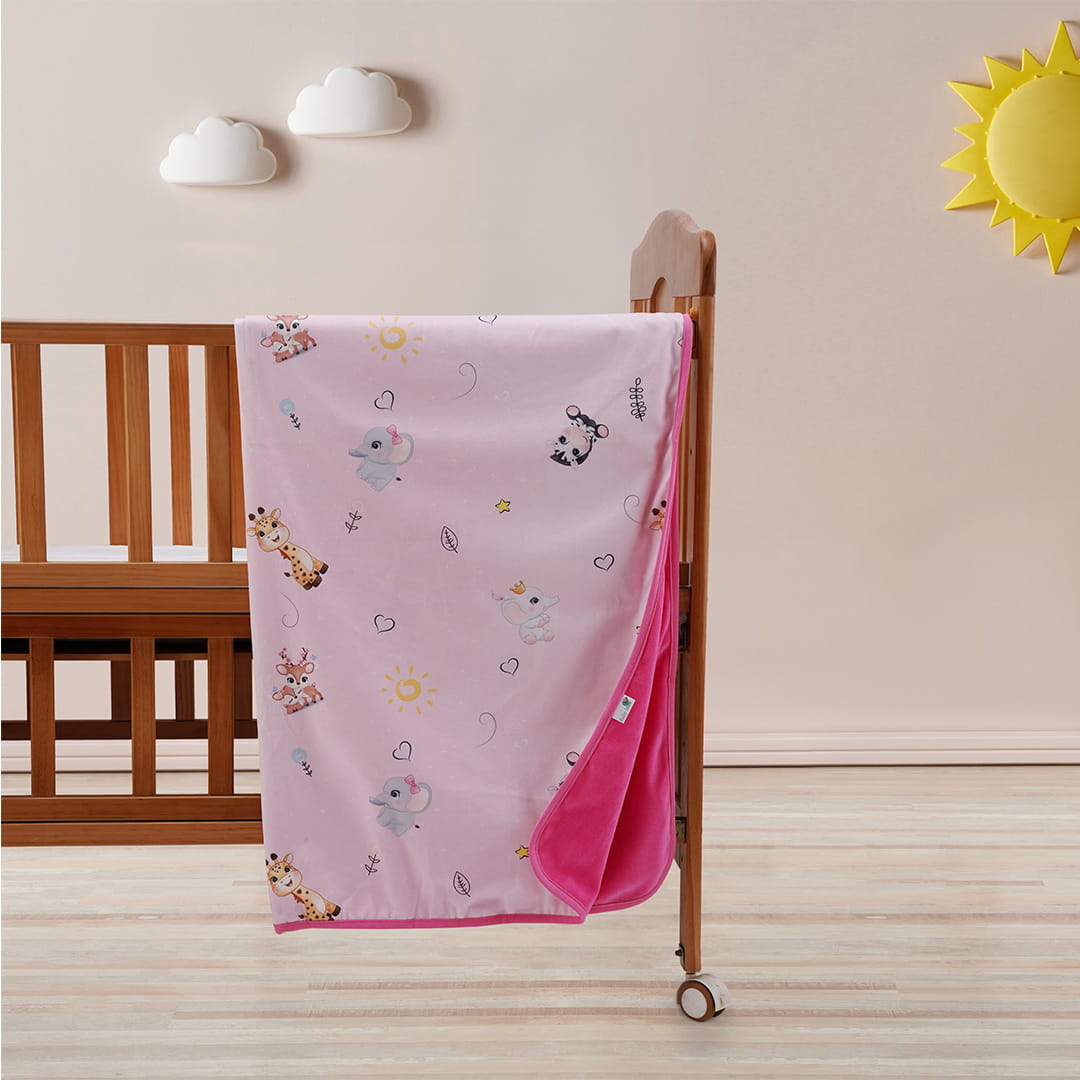 Baby Moo Animal Kingdom All Season Premium Blanket - Pink