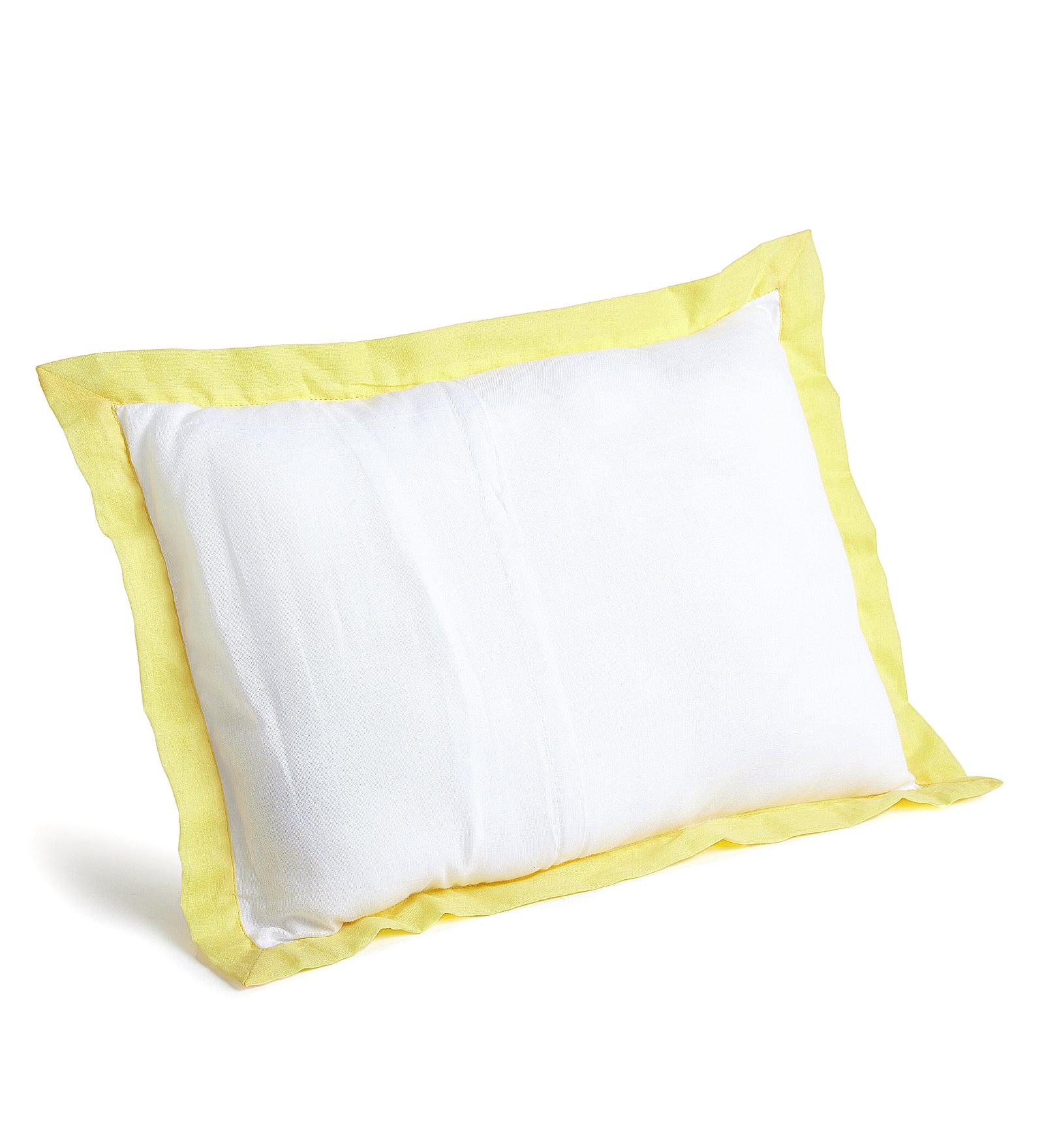 The White Cradle Cot Pillow + 2 Bolsters Set with Fillers - Organic Cotton Fabric, Protective Comfort, Softest Fiber Filling  - Yellow Panda