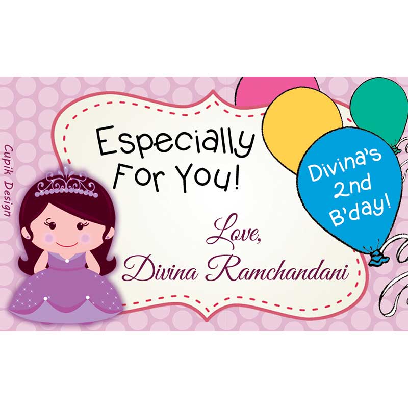 Personalised Princess Return Gift Labels- Setof 20