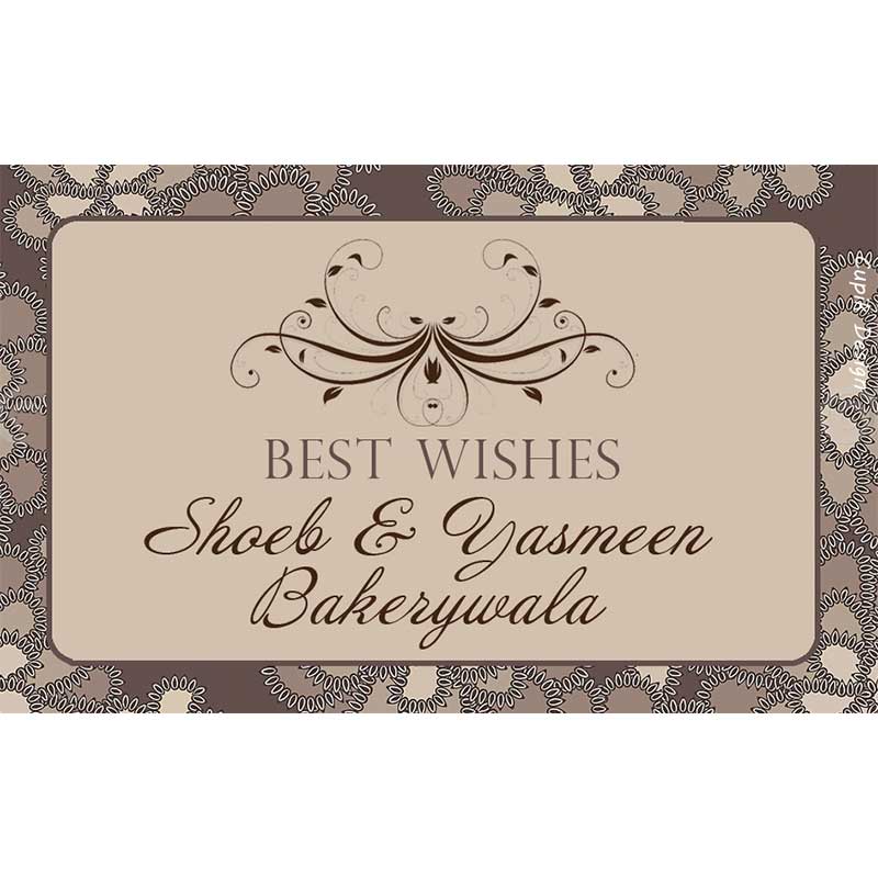 Personalised Brown Floral Return Gift Labels -Set of 20