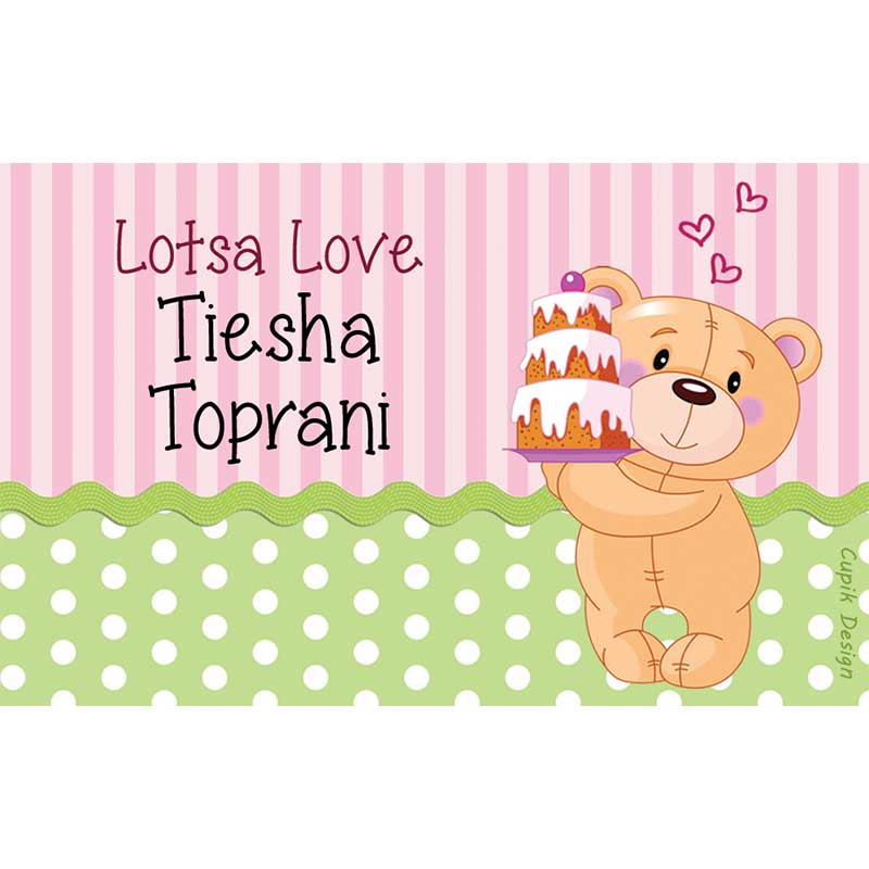 Personalised Teddy Return Gift Labels - Set of 20