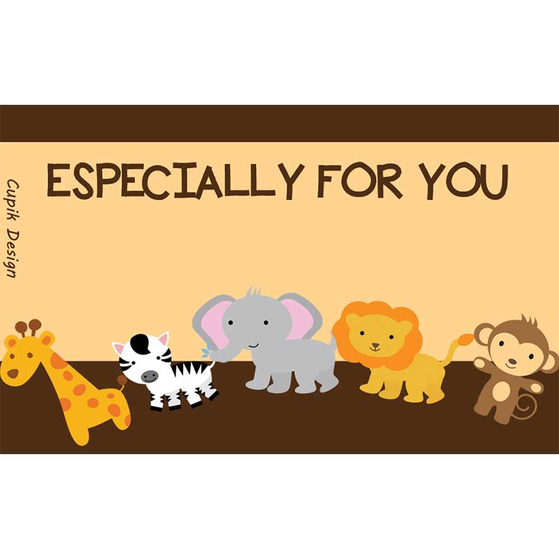 Personalised Jungle Return Gift Labels- Set of 20