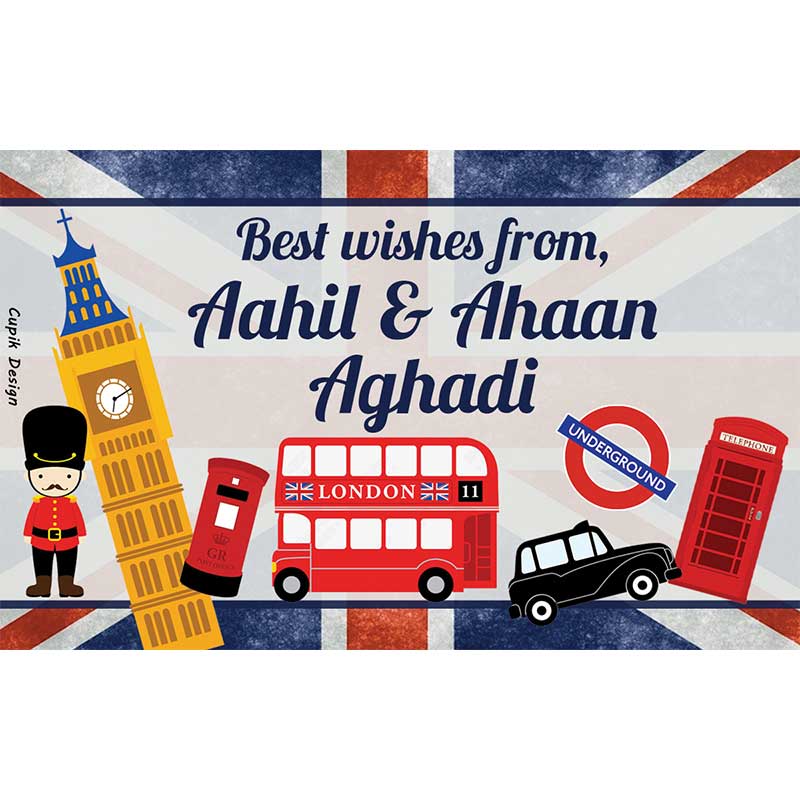 Personalised London Return Gift Labels - Set of 20