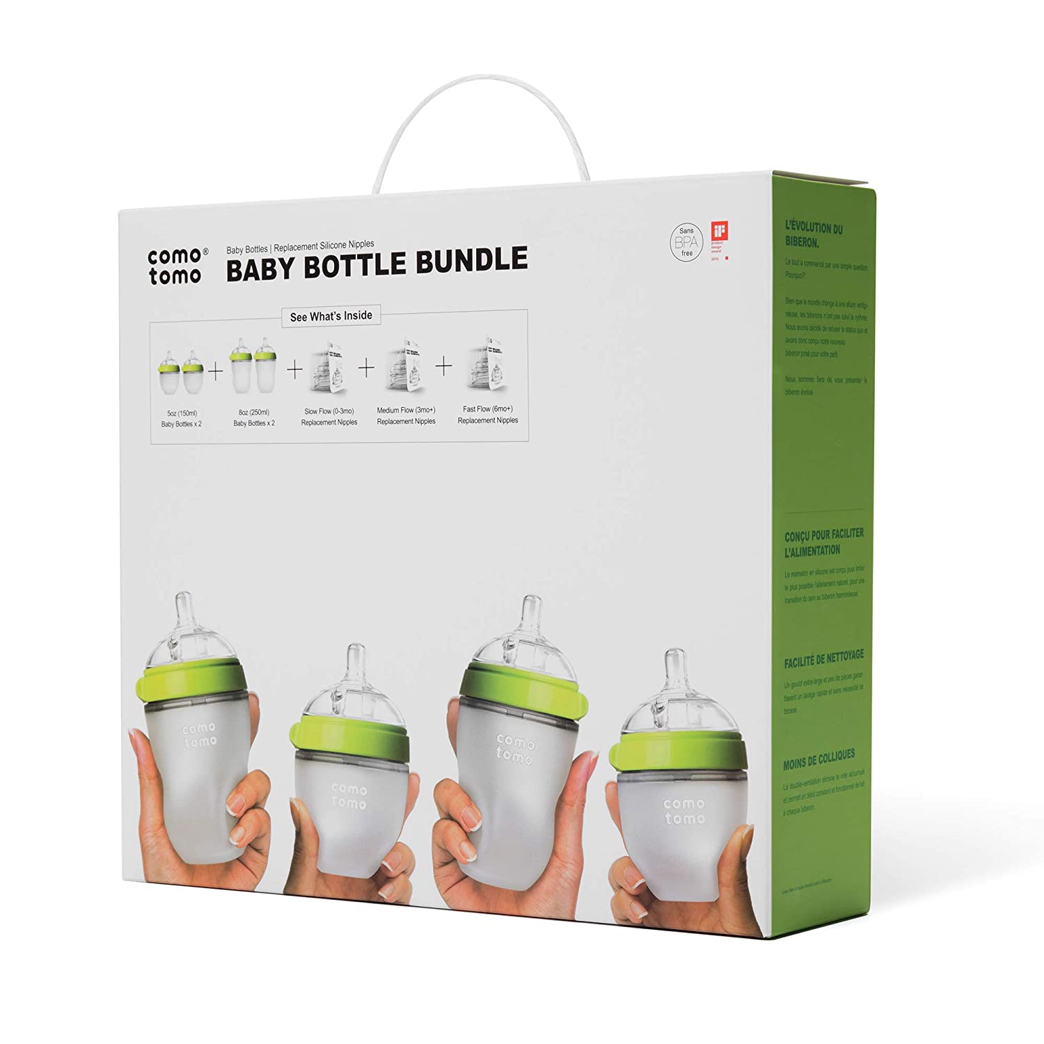 Comotomo Baby Bottle Bundle, Green