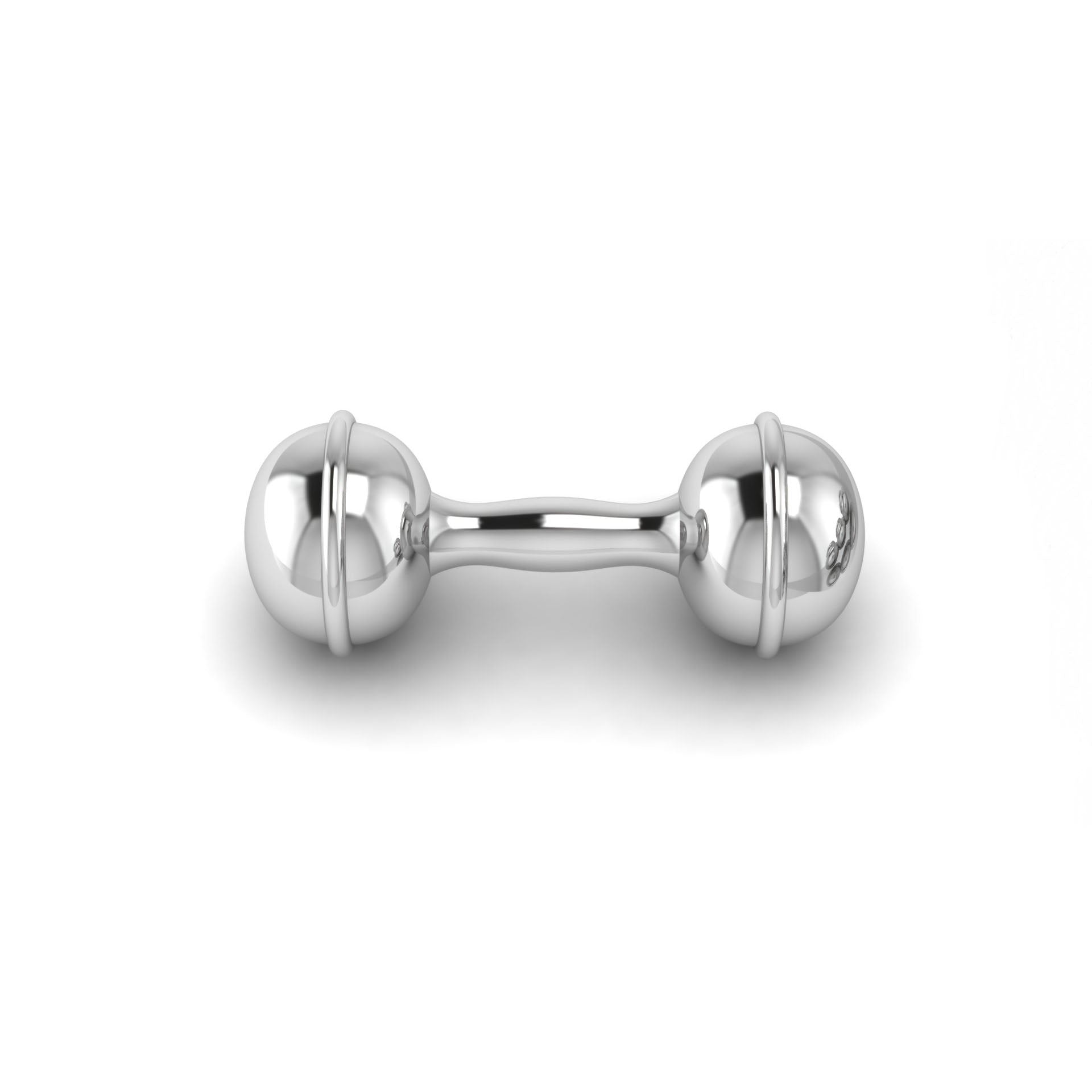 Sterling Silver Rattle - Classic Dumbell Rattle