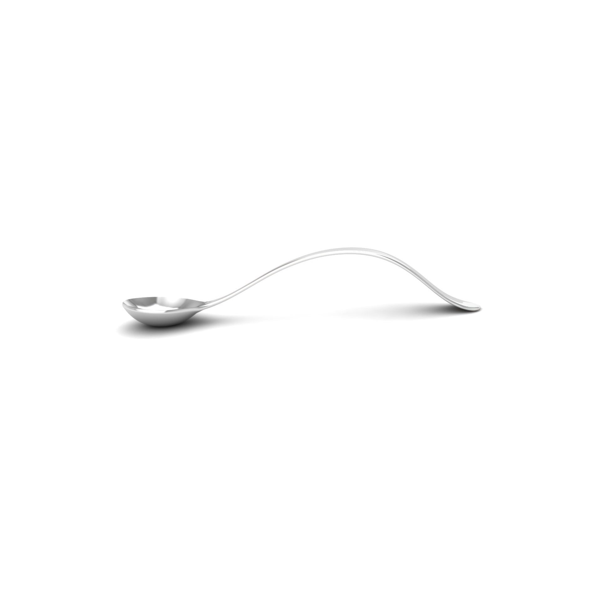 Sterling Silver Feeding Spoon - Plain Curved