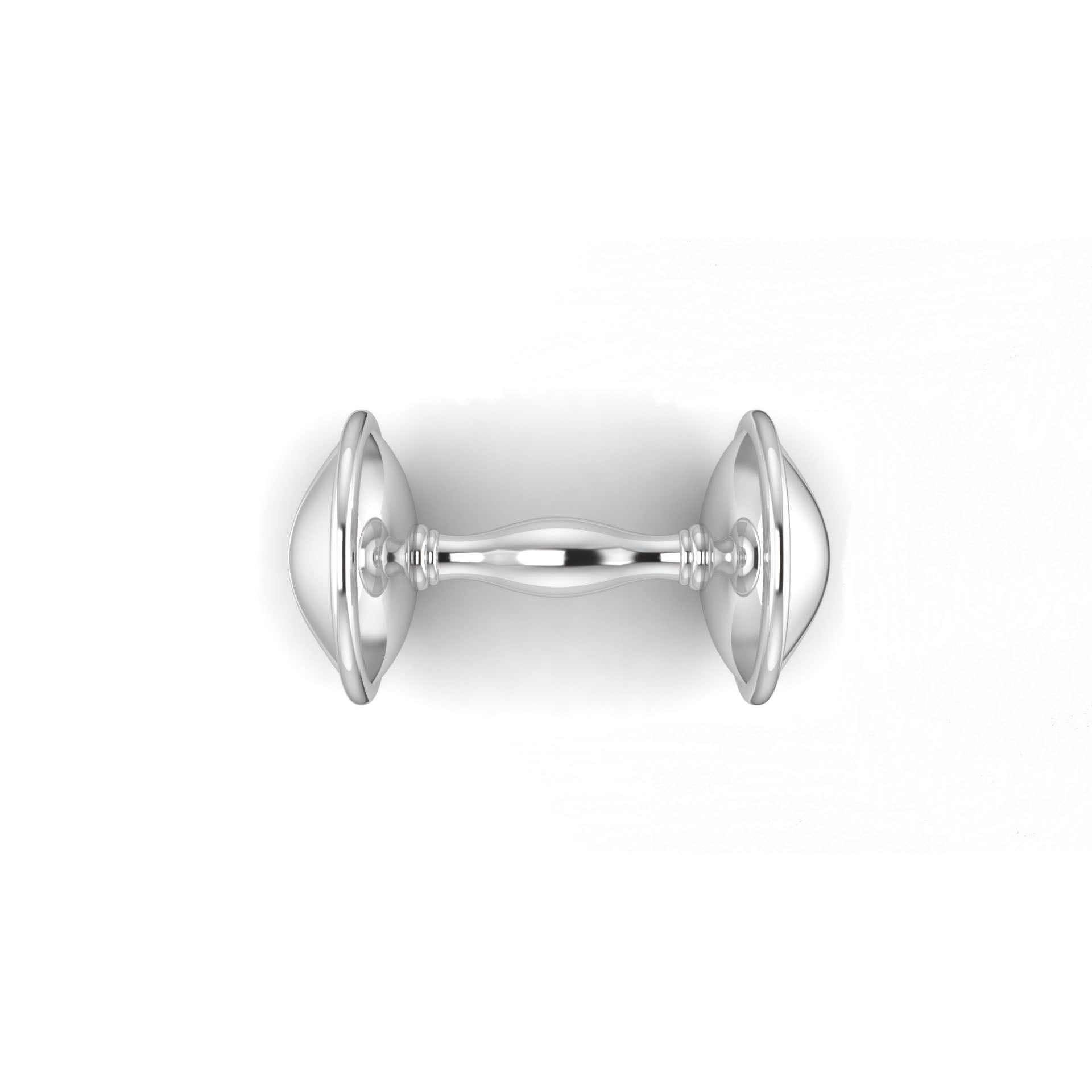 Sterling Silver Rattle - Plain Dumbbell