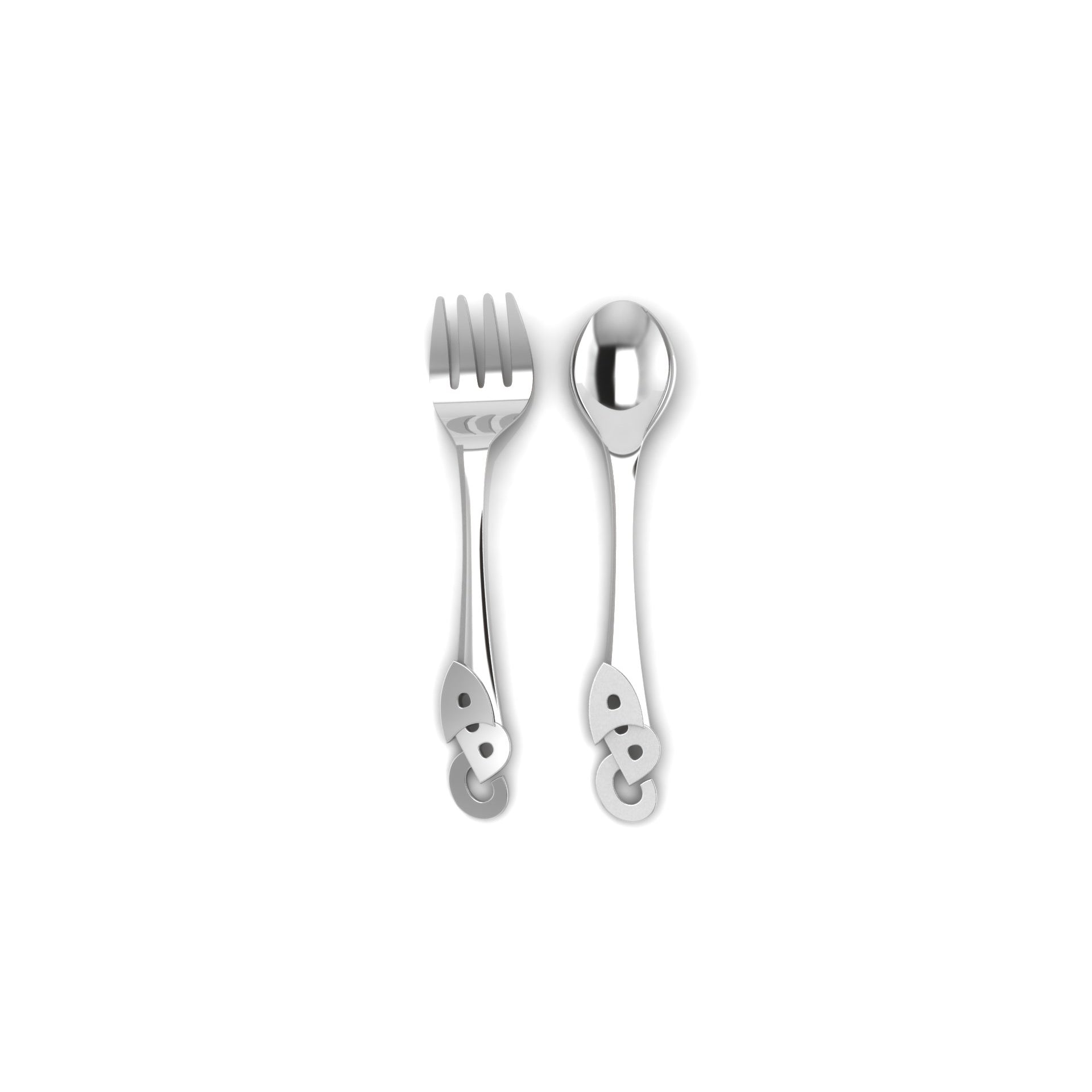 Sterling Silver Spoon/Fork Set - ABC