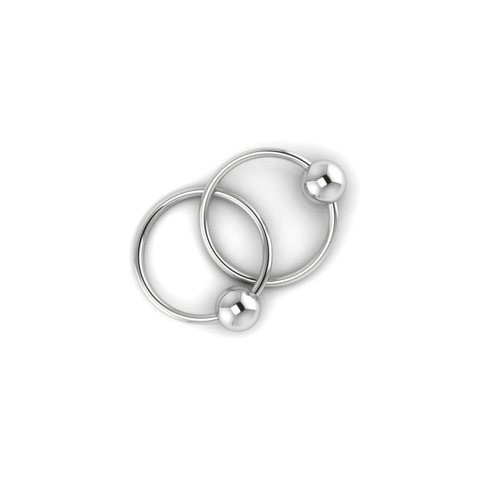 Sterling Silver Rattle & Teether - Double Ring