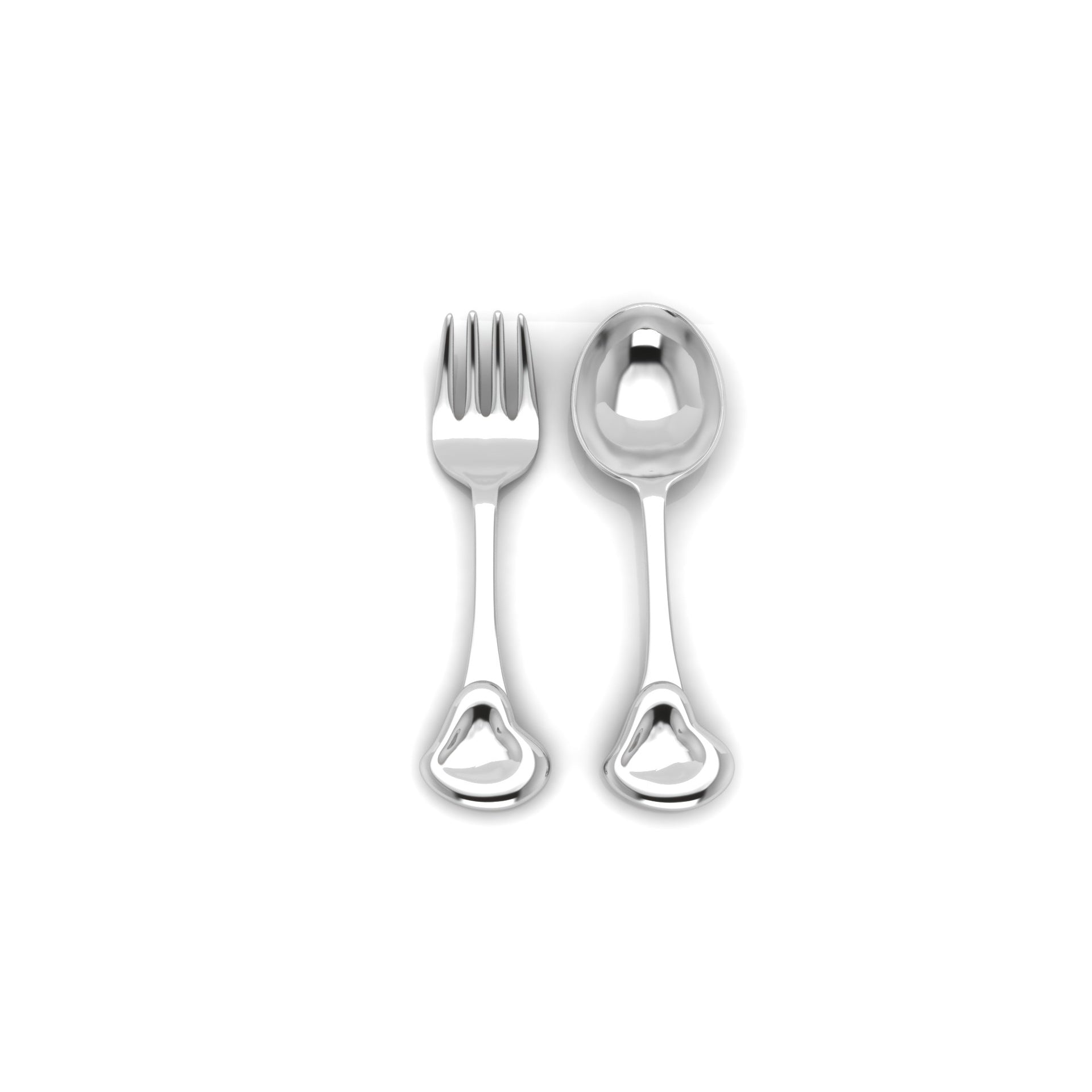 Sterling Silver Spoon/Fork Set Heart
