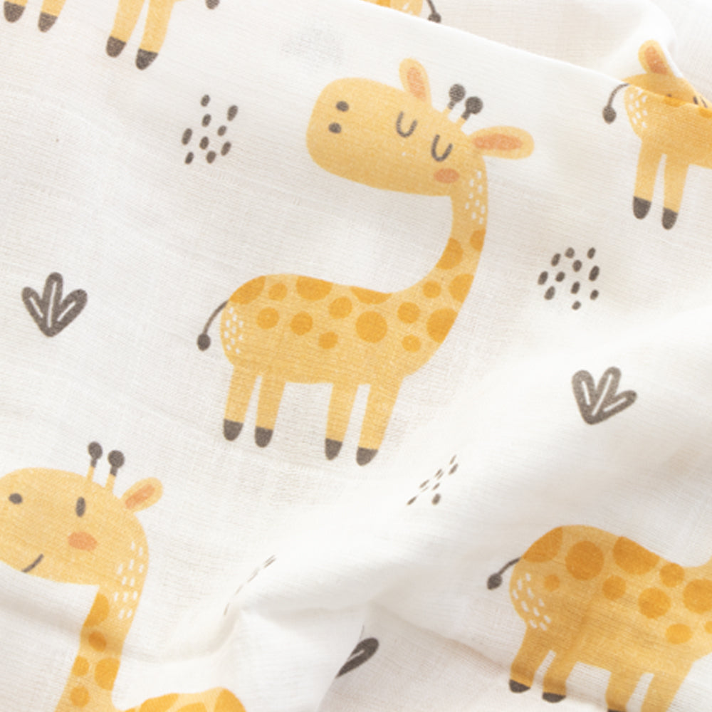 BABY GIRAFFE & MAGICAL RAINBOWS - ORGANIC LUXURY SWADDLES SET
