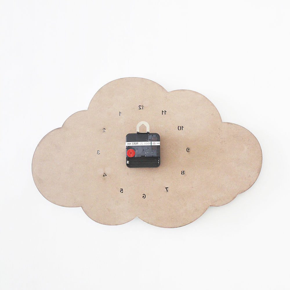 Cloud Clock - White - Blue Border