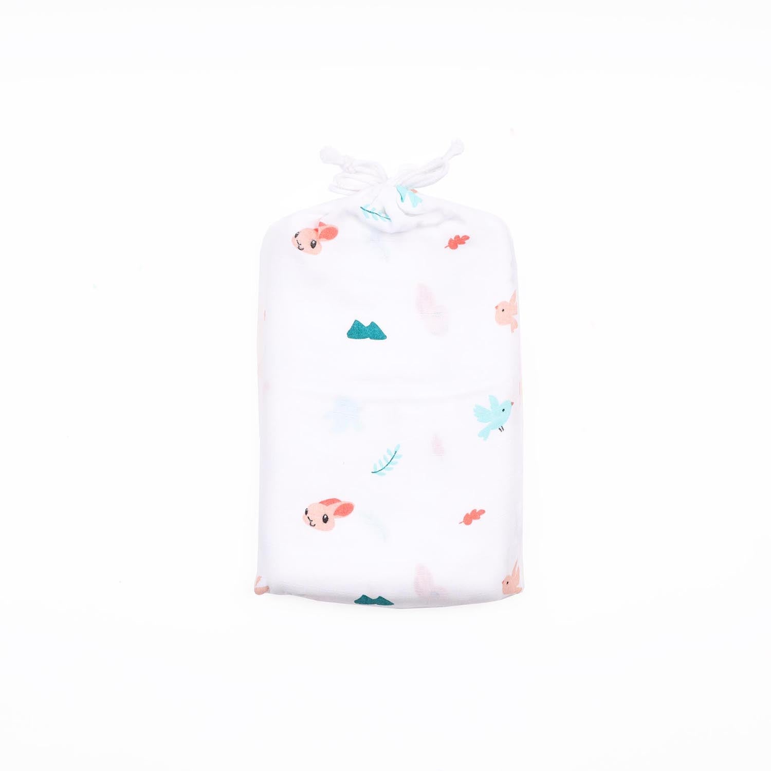 Kicks & Crawl - Pink Bunnies Organic Reversible Blanket