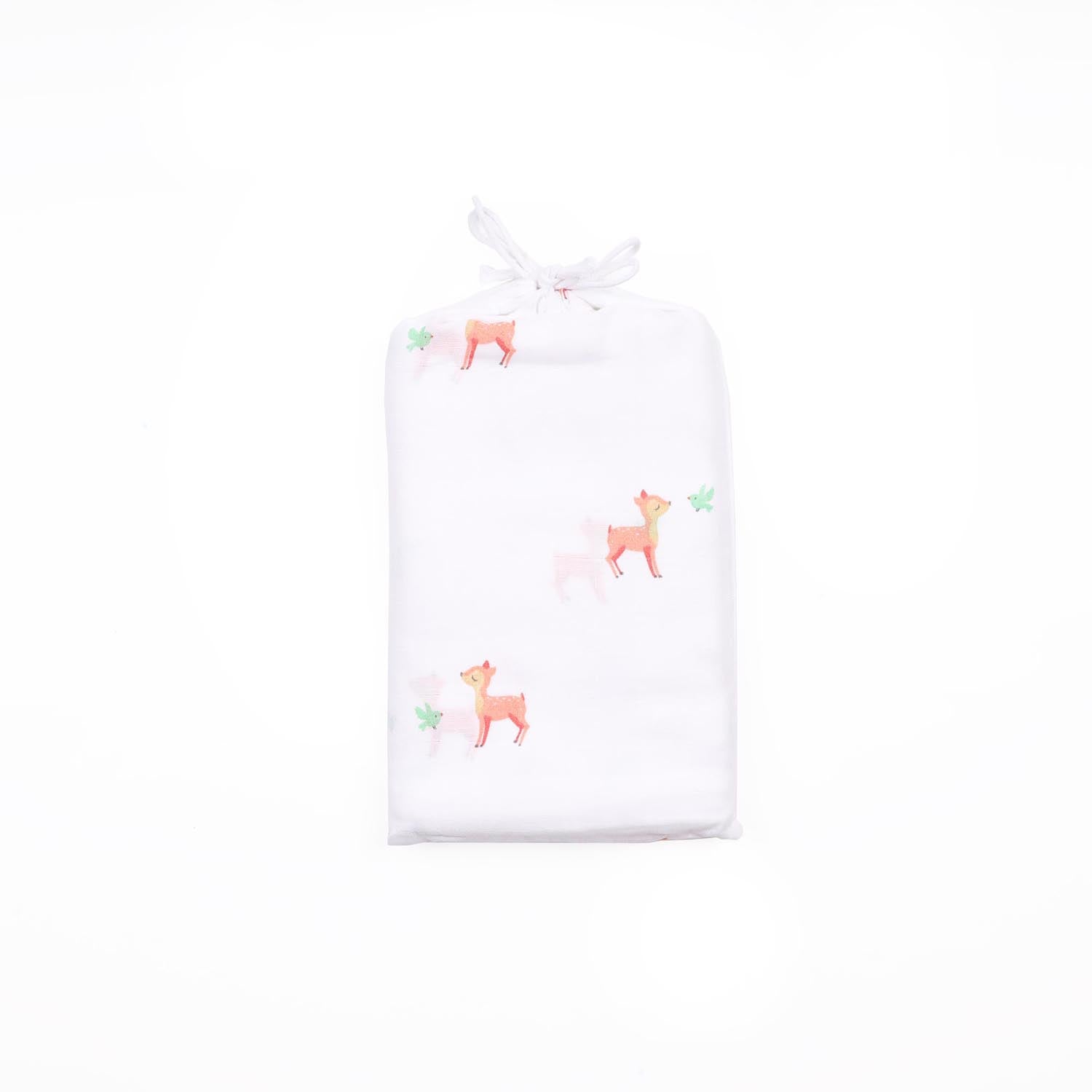 Kicks & Crawl - Pink Deer Organic Reversible Blanket