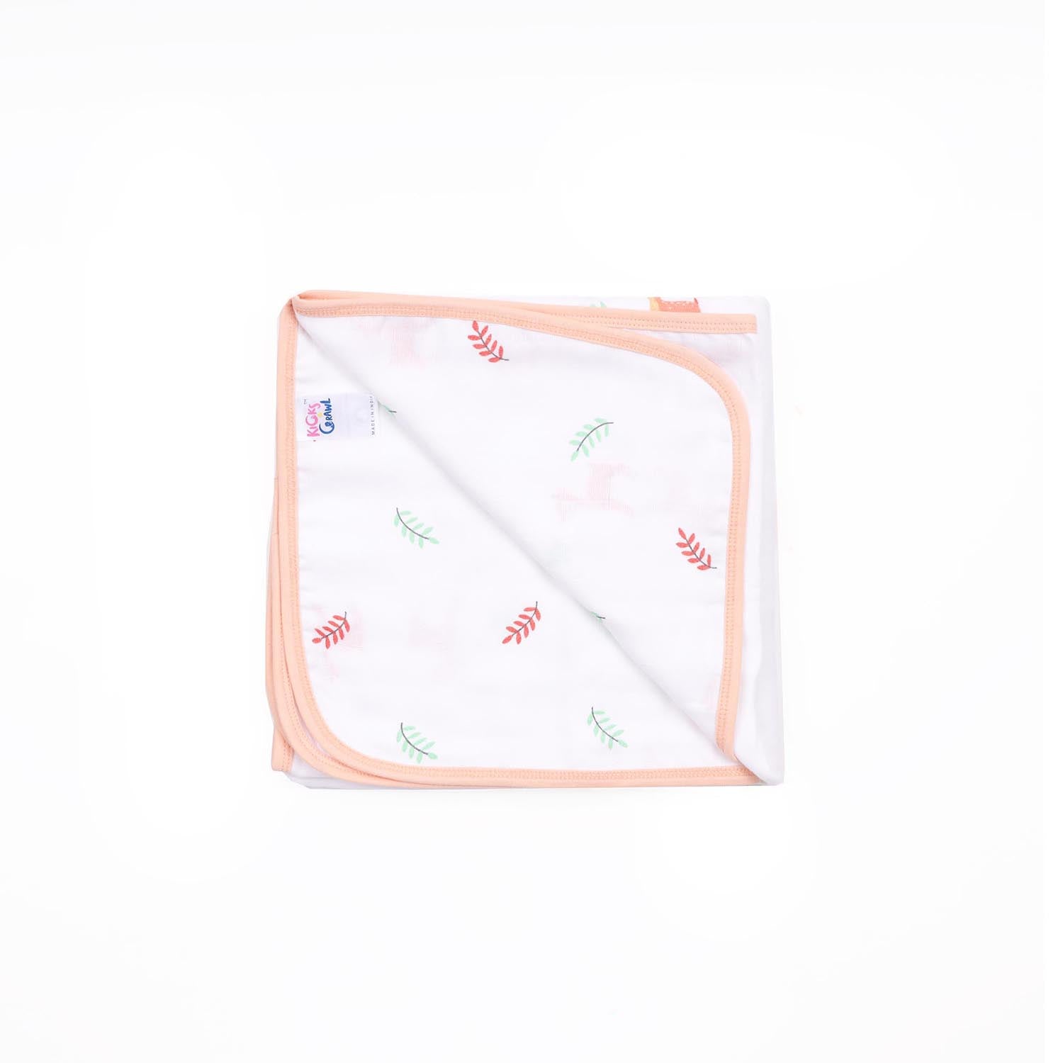 Kicks & Crawl - Pink Deer Organic Reversible Blanket