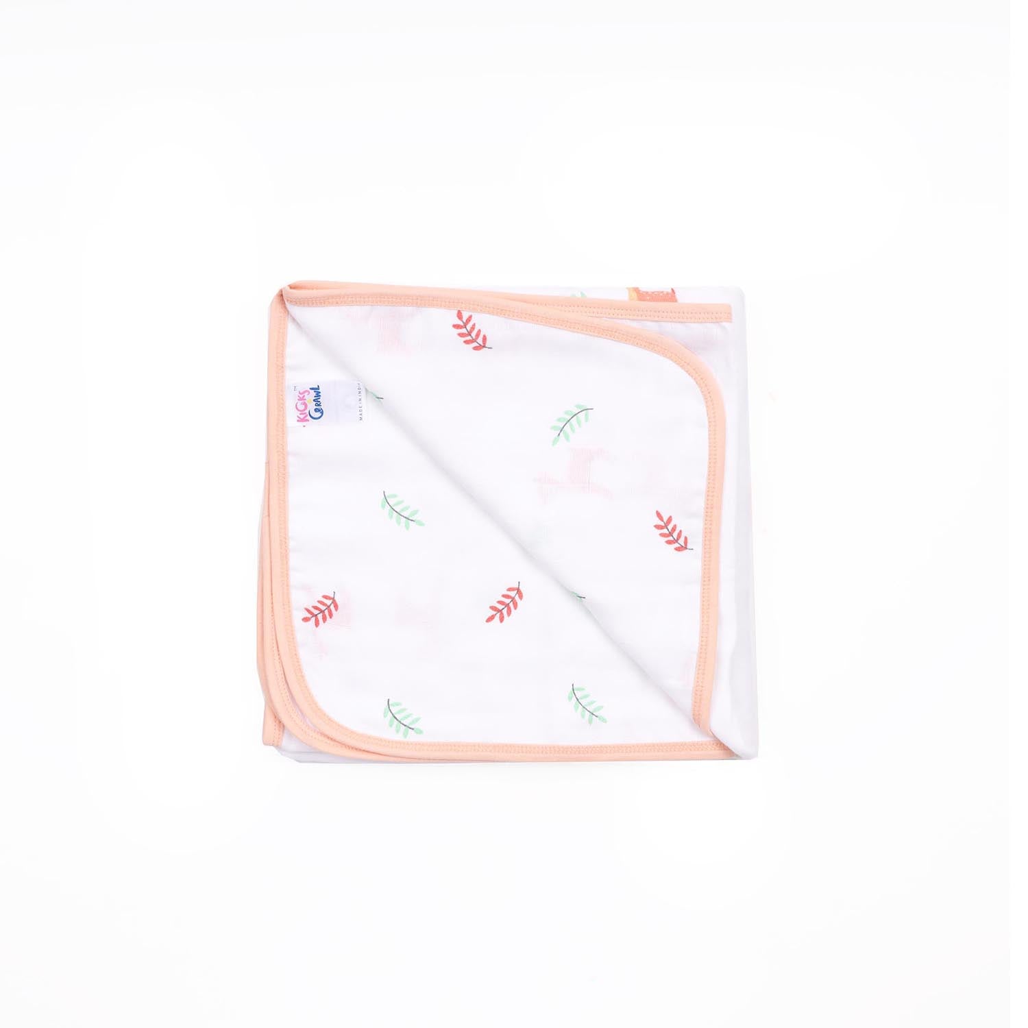 Kicks & Crawl - Pink Deer Organic Reversible Blanket