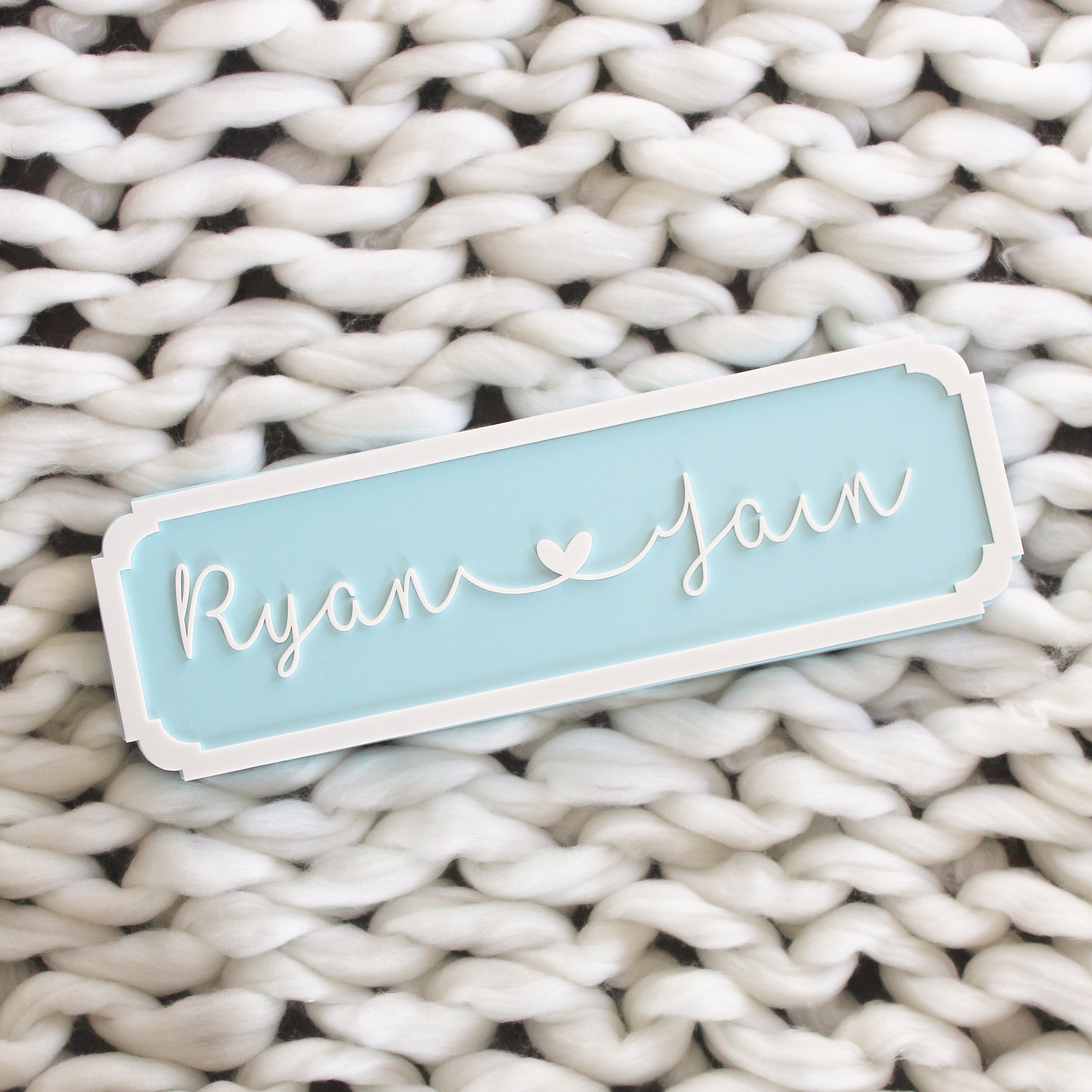 Name Plaque - Cursive, Blue