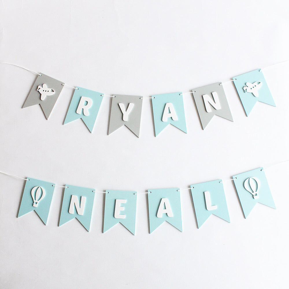 Flag Bunting - Blue & Grey