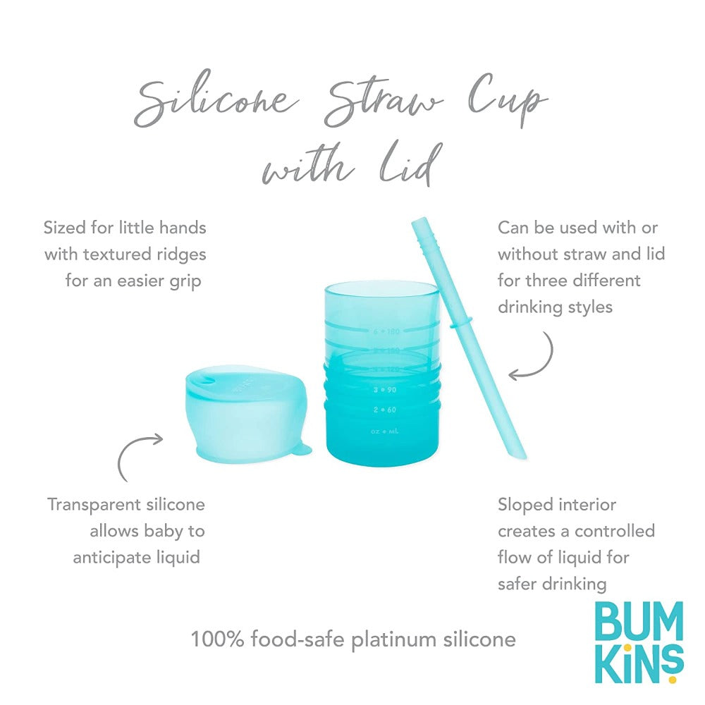 Bumkins Silicone Straw Cup with Lid-Mealtime Essentials-Bumkins-Toycra