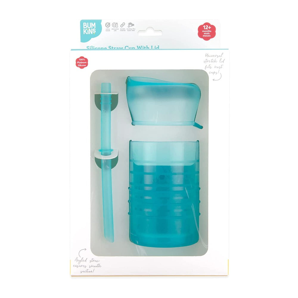 Bumkins Silicone Straw Cup with Lid-Mealtime Essentials-Bumkins-Toycra