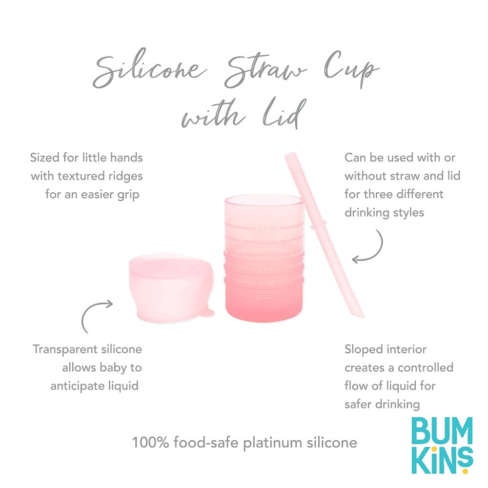 Bumkins Silicone Straw Cup with Lid-Mealtime Essentials-Bumkins-Toycra