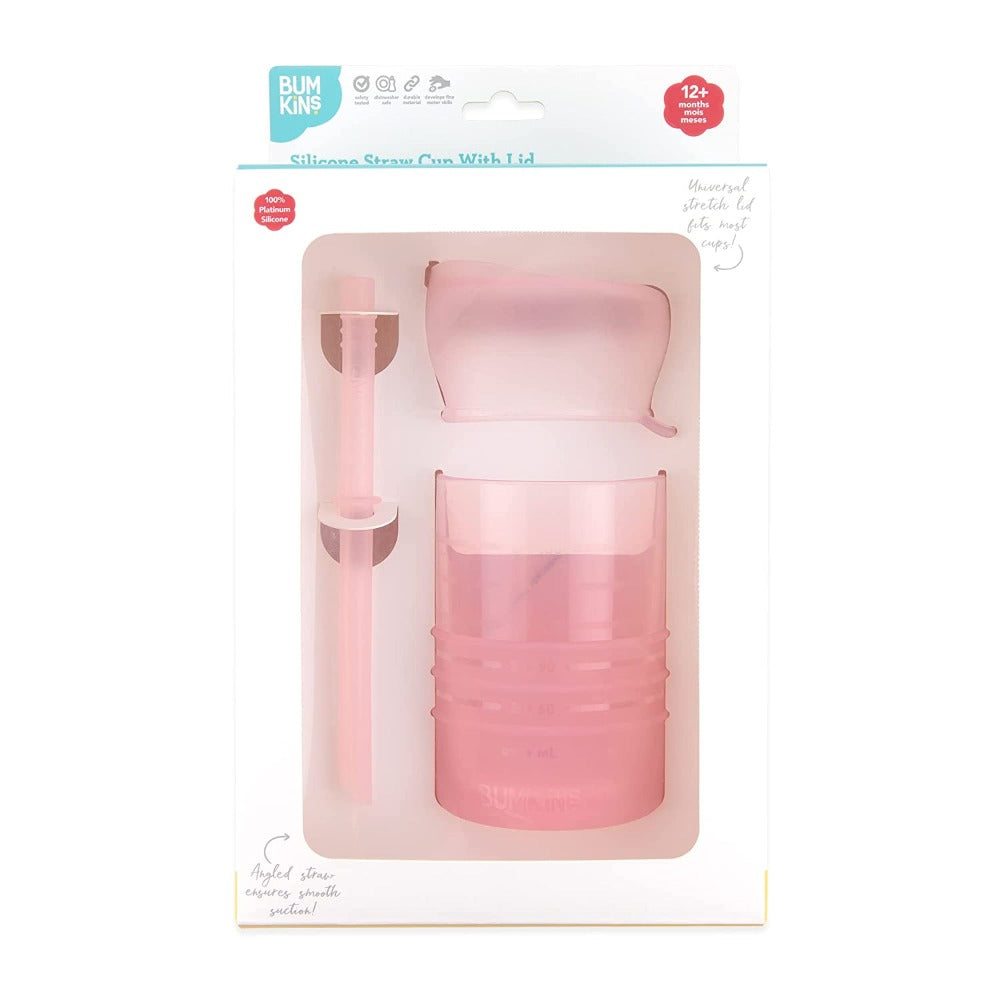 Bumkins Silicone Straw Cup with Lid-Mealtime Essentials-Bumkins-Toycra